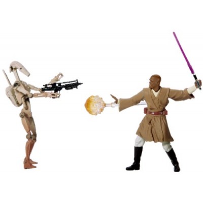 Star Wars: Episode 2 Deluxe Mace Windu with Battle Droid Action Figure