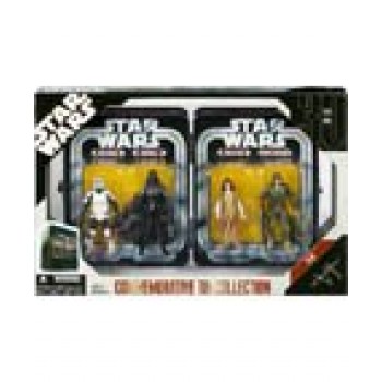 Star Wars Episode VI 6 Collectible Tin Action Figure Set RETURN OF THE JEDI with 4 Action Figures: Biker Scout Trooper, Darth Vader, Princess Leia ...