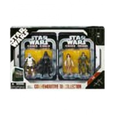 Star Wars Episode VI 6 Collectible Tin Action Figure Set RETURN OF THE JEDI with 4 Action Figures: Biker Scout Trooper, Darth Vader, Princess Leia ...