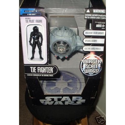 Star Wars Saga '06 Exclusive Vehicle TIE Fighter with Larger Scale Wings Variant Grey Color with Tie Pilot Action Figure