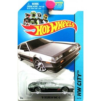 2014 Hot Wheels HW City Speed Team '81 Delorean DMC-12 (Grey with Black & Red Stripes on Sides and Hood) 33/250