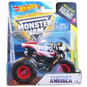 Monster Jam Captain America includes Monster jam figure #78 hot wheels off-road