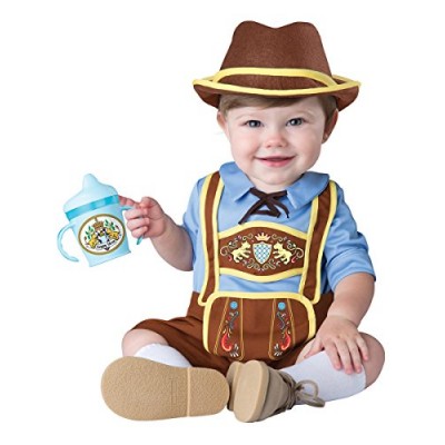 InCharacter Costumes Baby Boys' Little Lederhosen Costume, Blue/Brown, Large