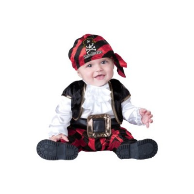 InCharacter Costumes Baby's Cap'N Stinker Pirate Costume, Black/Red, X-Small