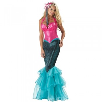 InCharacter Costumes Women's Mermaid Costume, Pink/Blue, Small