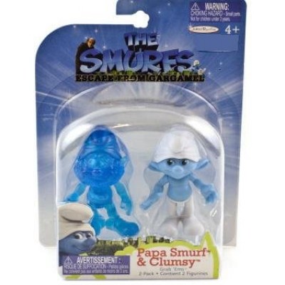 The Smurfs Movie Grab Ems Exclusive Mini Figure 2Pack Papa Smurf Clumsy