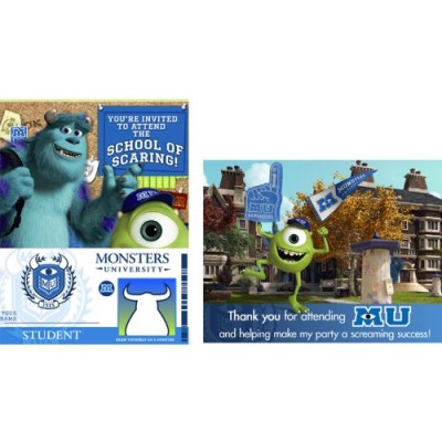 Disney Monsters U Invitations & Thank-You Postcards (8 each)