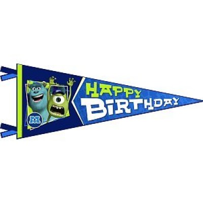 Monsters University Inc. Happy Birthday Banner Pennant (1ct)
