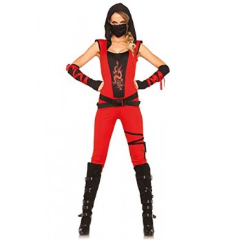 Leg Avenue Women's Ninja Assassin Costume, Red/Black, Small