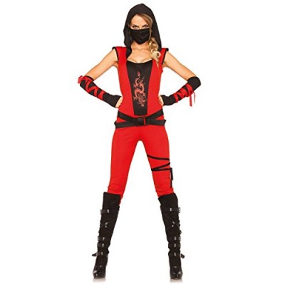 Leg Avenue Women's Ninja Assassin Costume, Red/Black, Small