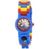 LEGO Kids' DC Universe Super Heroes Superman Plastic Watch with Link Bracelet and Character Figurine