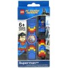 LEGO Kids' DC Universe Super Heroes Superman Plastic Watch with Link Bracelet and Character Figurine