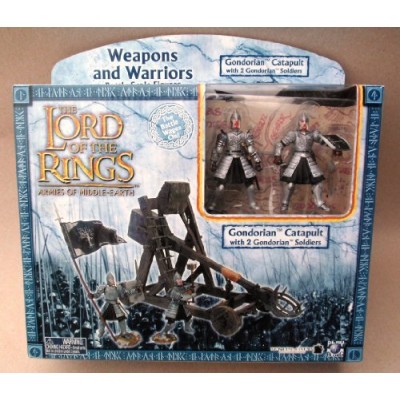 2003 - New Line / Play Along - Lord of the Rings : Armies of Middle Earth - Gondorian Catapult & 2 Gondorian Soldiers - Weapons & Warriors - Battle...