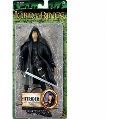 Lord of the Rings Trilogy Fellowship of the Ring Action Figure Series 1 Strider with SwordSlashing Action