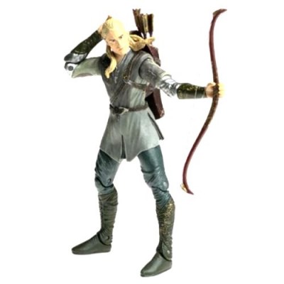 The Lord of The Rings Year 2001 " The Fellowship of The Ring" Series 7 Inch Tall Action Figure - Legolas with Dagger-Slashing (2 Daggers) and Arrow...
