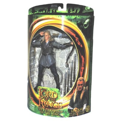 The Lord of The Rings Year 2001 " The Fellowship of The Ring" Series 7 Inch Tall Action Figure - Legolas with Dagger-Slashing (2 Daggers) and Arrow...