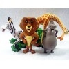 Set of 4 Madagscar 3" to 4" Figures Featuring Gloria the Hippo, Alex the Lion, Marty the Zebra, and Melman the Hypochondriac Giraffe