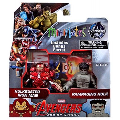 Marvel Avengers Age of Ultron Minimates Series 63 Hulkbuster Iron Man & Rampaging Hulk 2" Minifigure 2-Pack