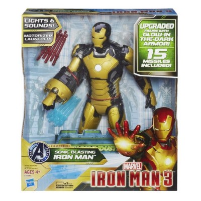 Marvel Iron Man 3 Sonic Blasting 12-Inch Figure with Glow In The Dark Armor