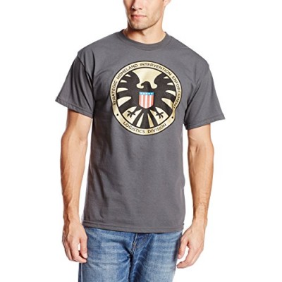 Marvel Men's Madallion T-Shirt, Charcoal, Small