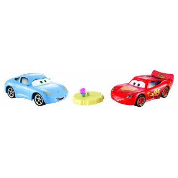 Disney Pixar Cars, Wheel Well Motel Die-Cast, Hudson Hornet Piston Cup Lightning McQueen & Sally #4,5/11, 1:55 Scale