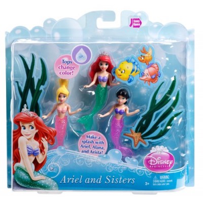 Disney Princess Ariel and Her Sisters Playset, 3-Pack