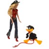 Looney Tunes Back in Action Barbie Loves Daffy Duck El Pato Lucas Patolino with 6" Plush Daffy Duck and Barbie in Western Outfit (2003)