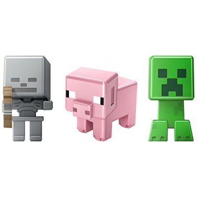 Minecraft Collectible Figures Pig, Creeper & Skeleton 3-Pack, Series 1