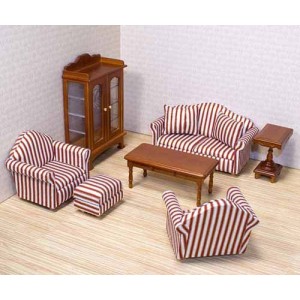 Melissa & Doug Deluxe Doll-House Furniture- Living Room Set