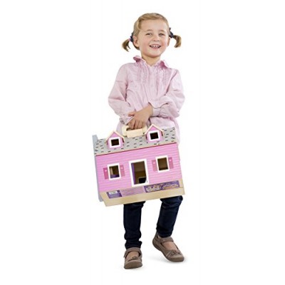 Melissa & Doug Fold & Go Wooden Dollhouse