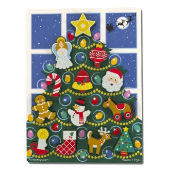 Melissa & Doug Holiday Christmas Tree Wooden Chunky Puzzle (13 pcs)