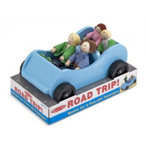 Melissa & Doug Road Trip! Wooden Car and Pose-Able Passengers Playset