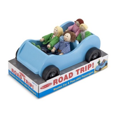 Melissa & Doug Road Trip! Wooden Car and Pose-Able Passengers Playset