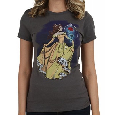 Disney Illustrated Belle Juniors T-Shirt (Small)
