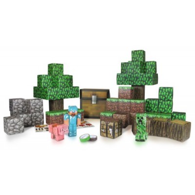 Minecraft Papercraft Overworld Deluxe Set, Over 90 Pieces