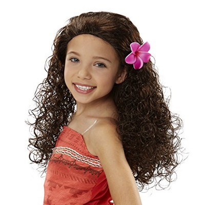 Disney Moana Wig with Plumeria Flower