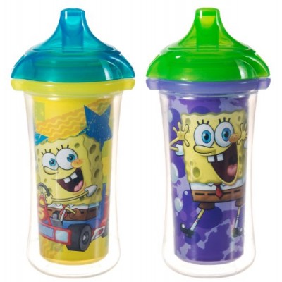 Munchkin 2 Piece SpongeBob SquarePants Insulated Sippy Cup, Colors May Vary, 9 Ounce