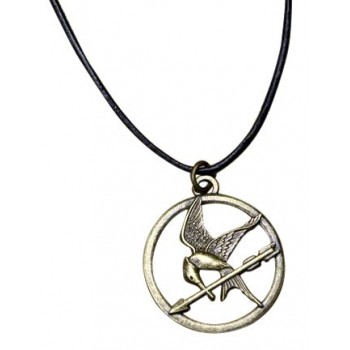 The Hunger Games Movie Mockingjay Pendant on Leather Cord