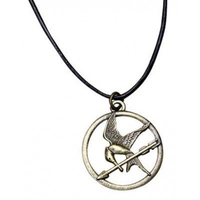 The Hunger Games Movie Mockingjay Pendant on Leather Cord