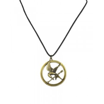 The Hunger Games Necklace Pendant Necklace On Leather Cord "Brooch"