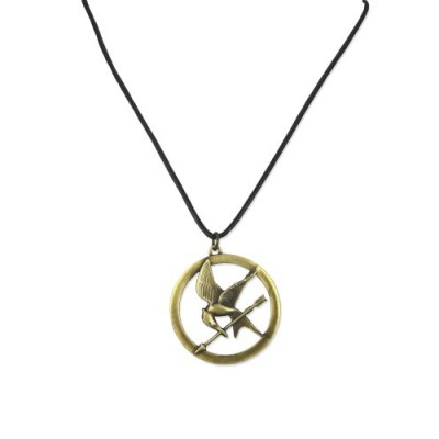 The Hunger Games Necklace Pendant Necklace On Leather Cord "Brooch"