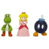 NINTENDO Mario Bros Universe Micro Wave 1: Bob-Om, Princess Peach and Yoshi Action Figure, 3-Pack