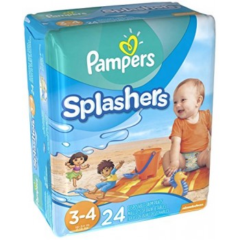 Pampers Splashers Disposable Swim Pants, Size 3-4, 24 ct