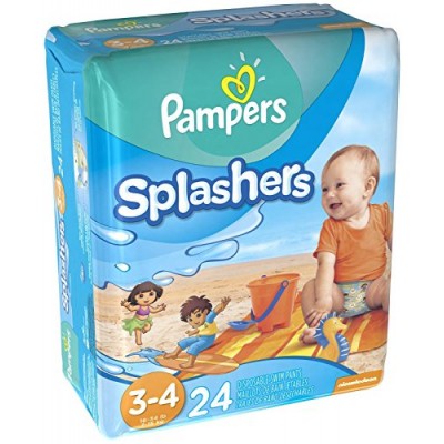 Pampers Splashers Disposable Swim Pants, Size 3-4, 24 ct