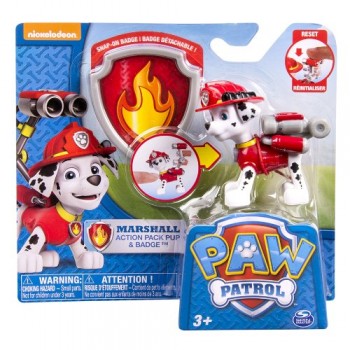 Nickelodeon, Paw Patrol - Action Pack Pup & Badge - Marshall