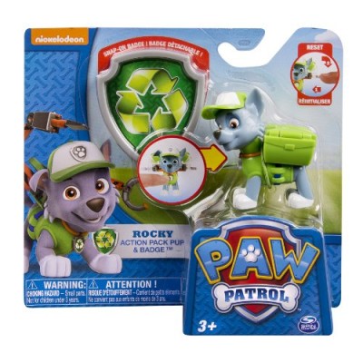 Nickelodeon, Paw Patrol - Action Pack Pup & Badge - Rocky