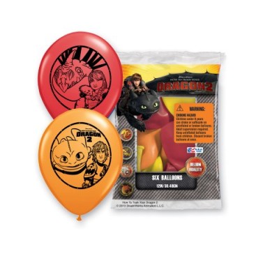 Pioneer National Latex DreamWorks 12" How To Train Your Dragon 2 6 Balloons, Assorted