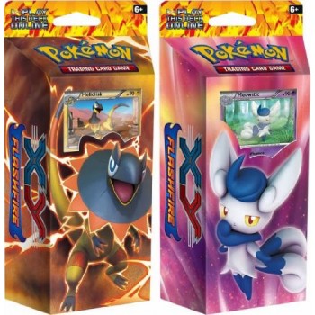 BOTH DECKS - Pokemon 2014 Nintendo TCG Card Game XY2: FLASHFIRE Theme Decks - Meowstic & Heliolisk