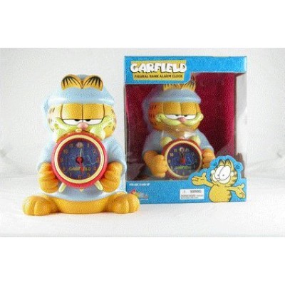 New 10" Garfield Figural Piggy Coin Bank with Detachable Alarm Clock Comes with Batteries by Precious Kids