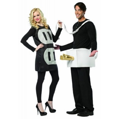 Rasta Imposta Lightweight Plug and Socket Couples Costume, Black/White, One Size